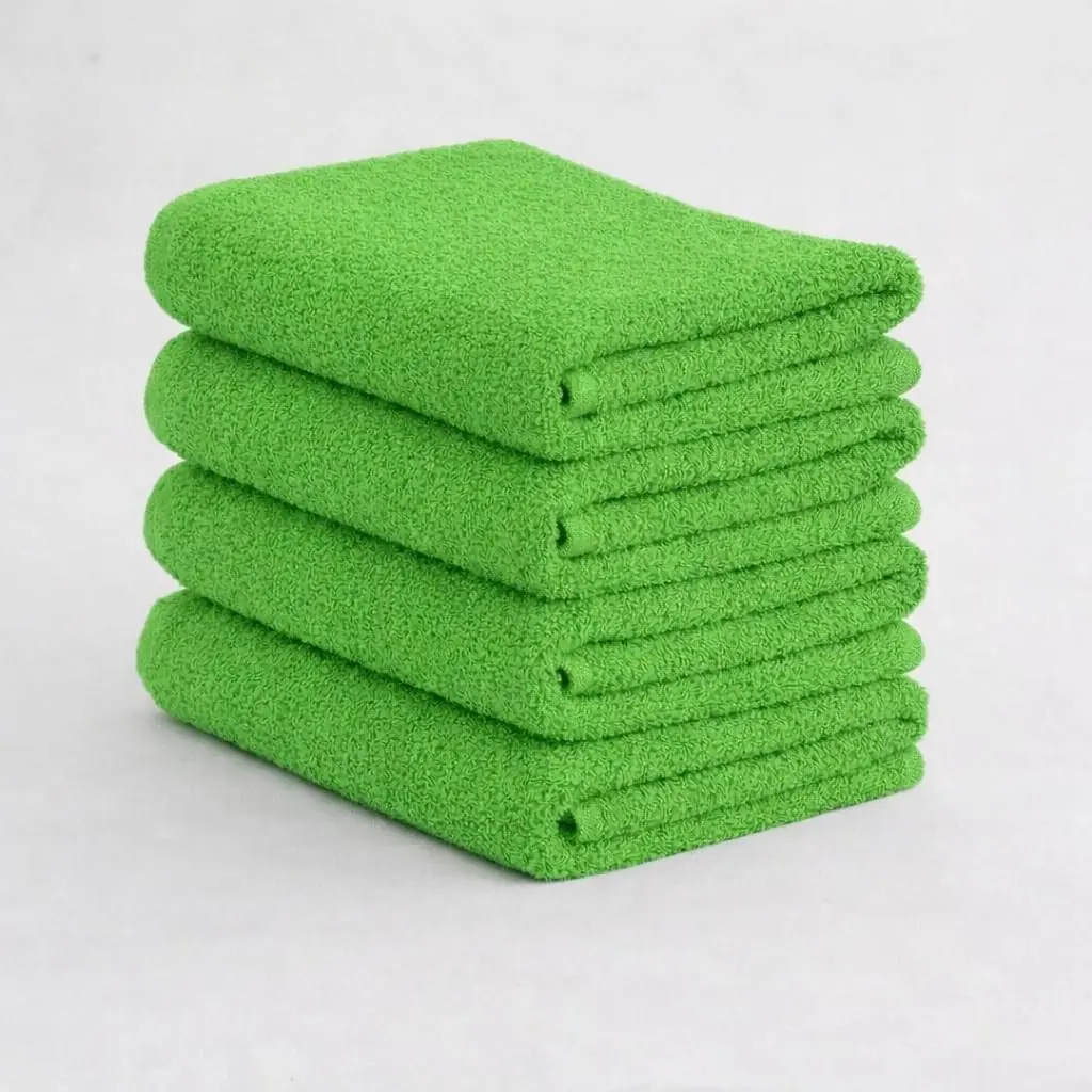 Fingertip Hand Towel | Absorbent |11x18 | Terry Velour Premium Washcloths, For Bathroom use, 100% Cotton, Face Towels, fingertip Towels, Soft, Guest Towels (Pack of 4) (4, Bright Green)
