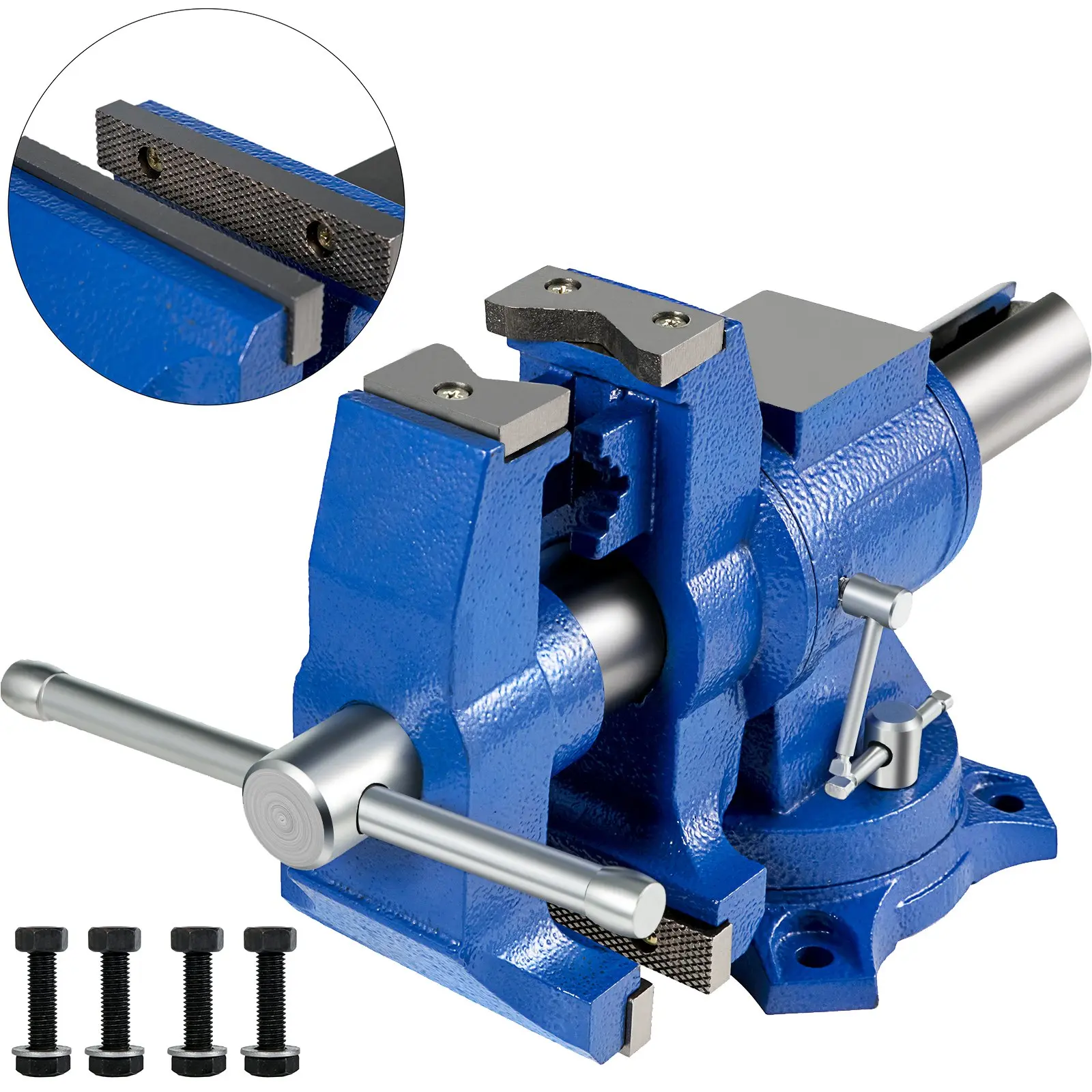 VEVOR 5" Heavy Duty Bench Vise, Double Swivel Rotating Vise Head/Body Rotates 360, Pipe Vise Bench Vices 30Kn Clamping Force, for Clamping Fixing Equipment Home or Industrial Use