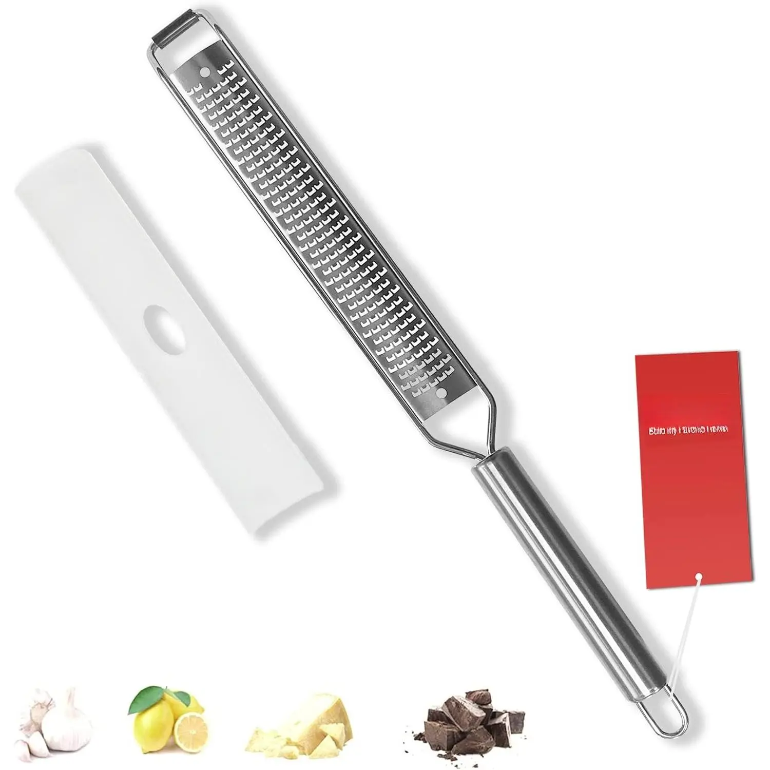 Zester, Cheese Grater, Parmesan Cheese, Ginger, Garlic, Nutmeg, , Citrus, Lime Zester & Grater, Kitchen Tool with Razor- Stainless Steel