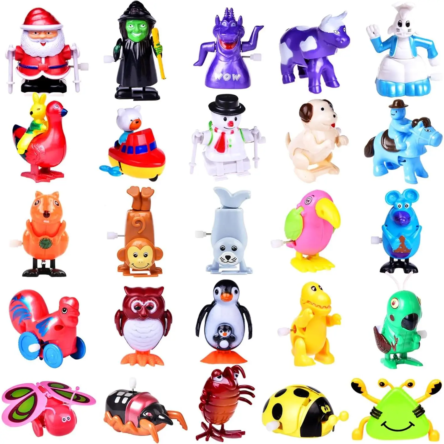 Wind Up Toys 25 PCs Assorted Animal Toys for Kid Party Favors, Pinata Filler Carniva Prizes Classroom Incentive Reward (Contents and Color May Vary)fidget toys