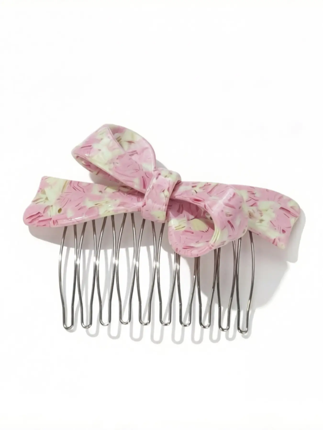 Sweet Girl Floral Butterfly Hair Comb, High-Quality Acetate Material, Delicate Flower Print, Three-Dimensional Butterfly Design, Elegant and Cute