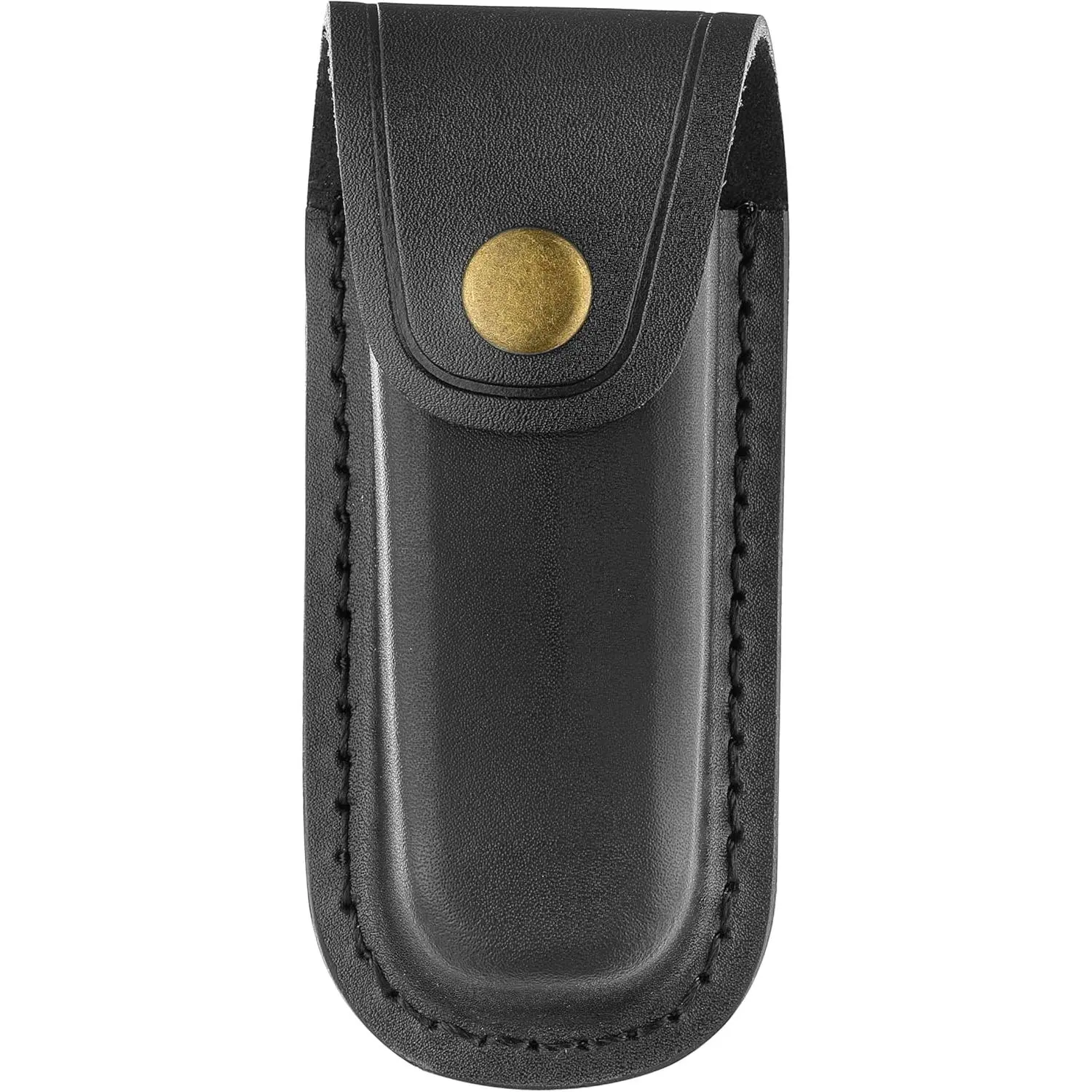 Leather Knife Sheath, 4" Black Pocket Knife Sheath, Folding Knife Case, Knife Holder for Belt, Multitool Pouch for Hunting, Fishing, Everyday Carry