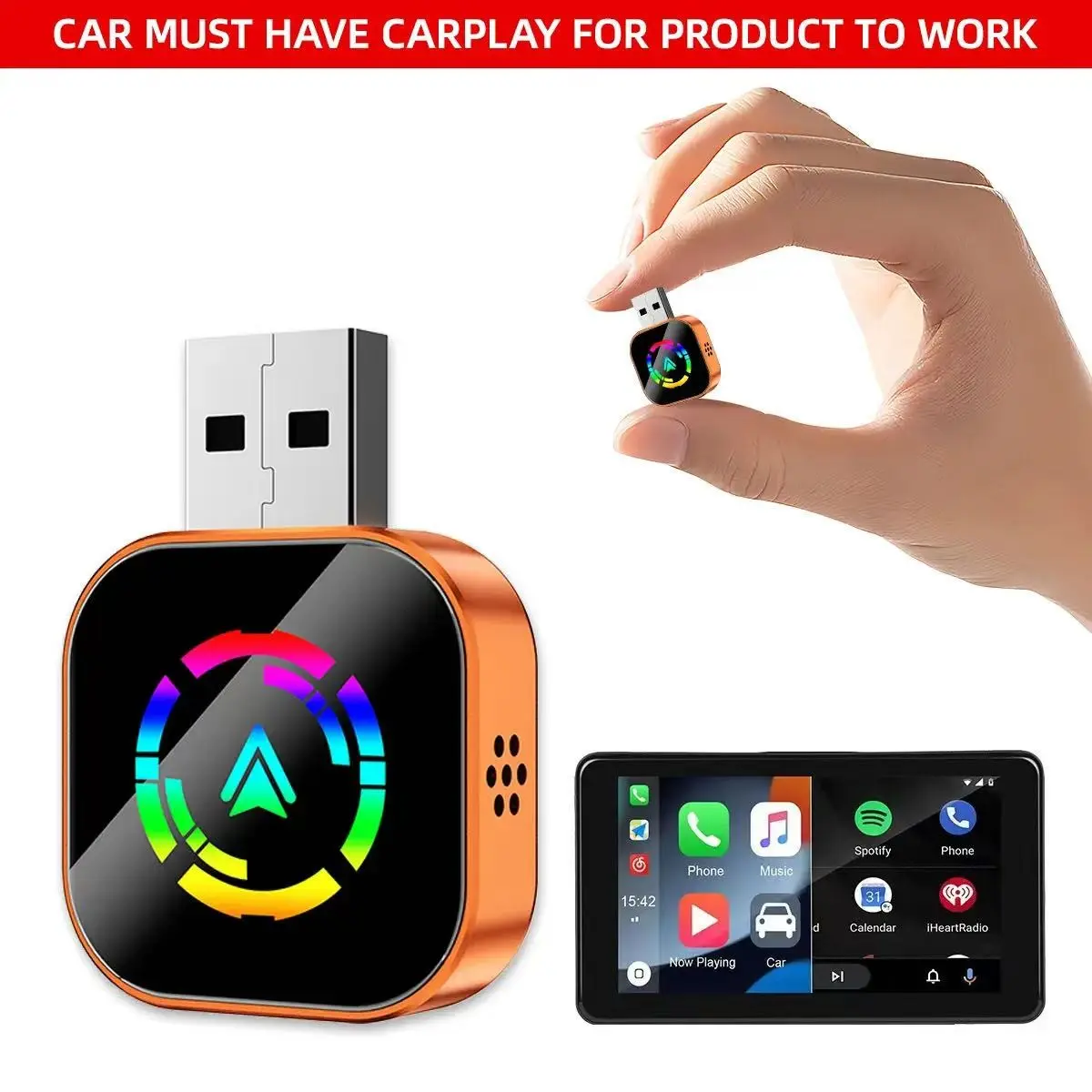 New 2026 Wireless Carplay Streaming Adapter, Compatible with iPhone/android, Quick Connection, Hands-Free Calling, Electronic Charger
