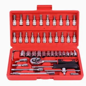 Home Repair DIY Tool Kit, Basic Hand Tools Set for Household Use, 46-Piece Tool Box, Essential Craftsman Supplies, Tool Sets