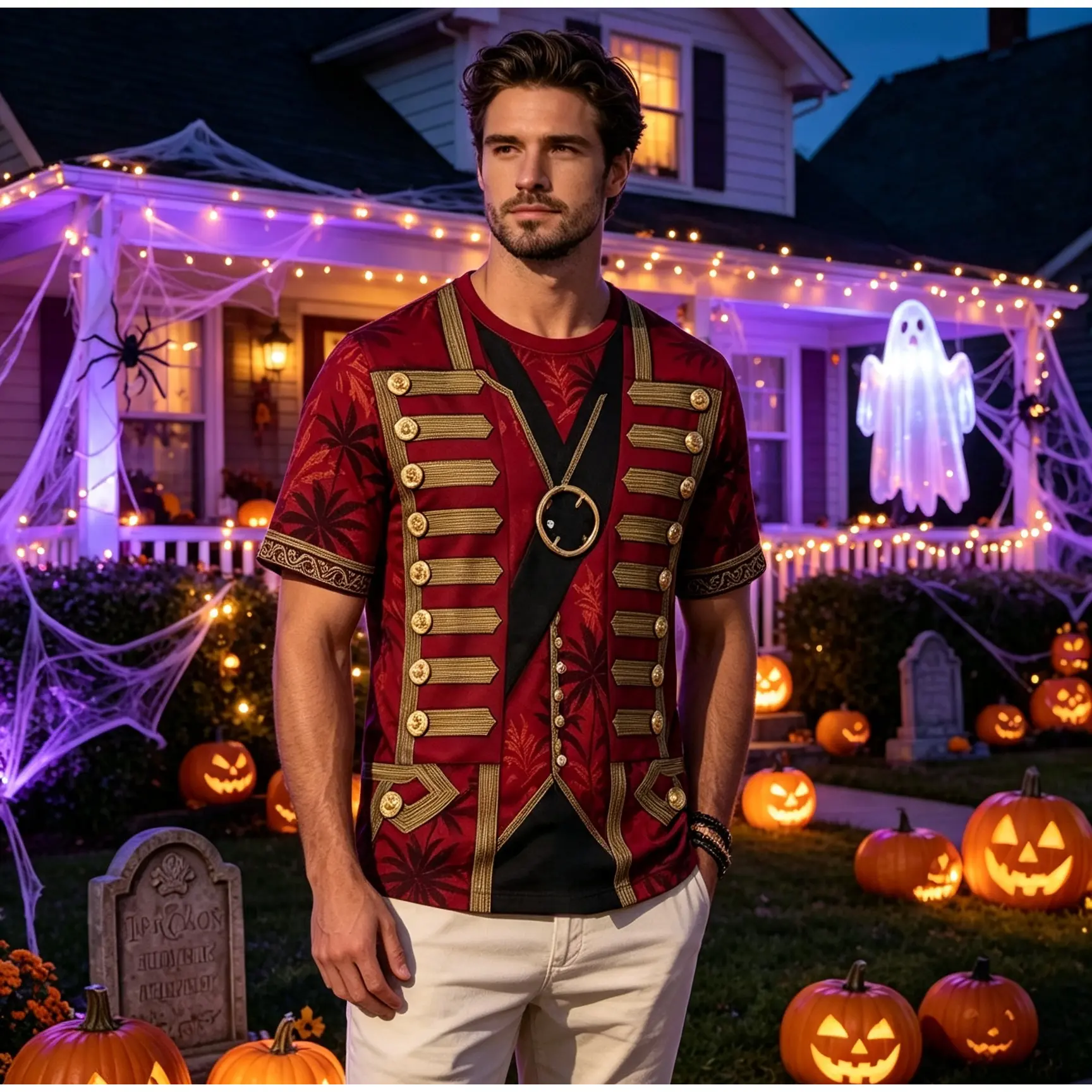 Men’s Red Ringmaster Halloween Custom Shirt, Circus Halloween Costume, Vintage Carnival Cosplay, Easy Halloween Party Outfit for Men # TikTokMadeMeBuyIt # HalloweenCustom # HalloweenGift # TrickOrTreatShirt # HalloweenShirt