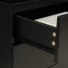 SIKAIC 2PCS Nightstand with LED Lights Charging Station Black