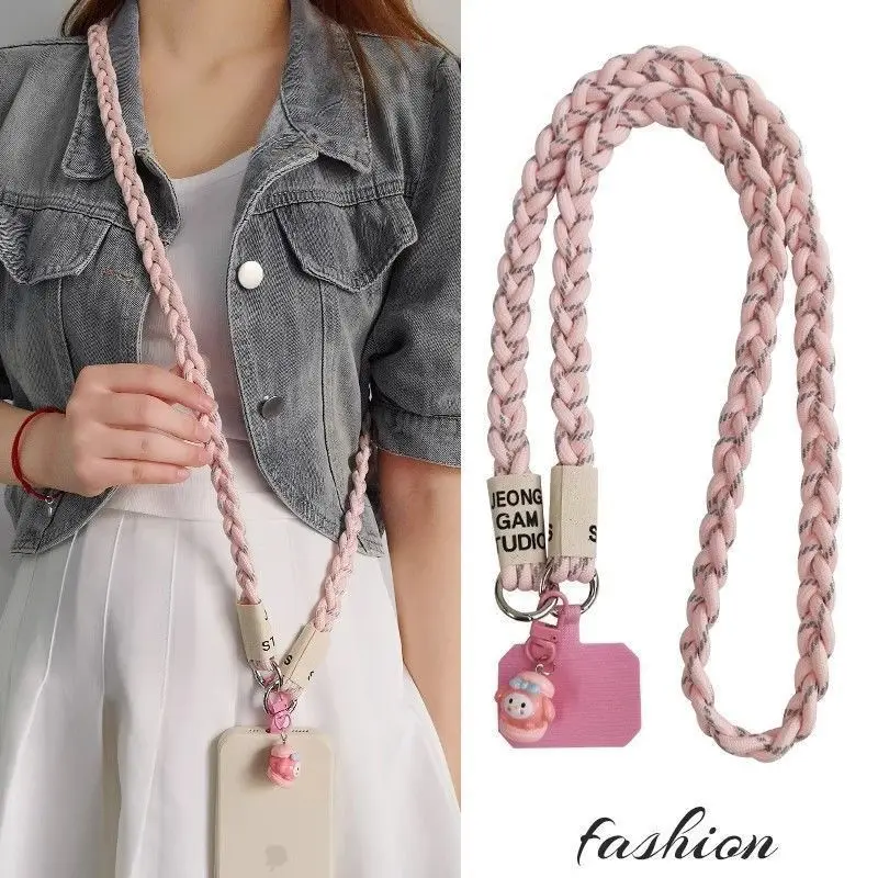 Women's Nylon Weave Smartphone-Cellphone Strap - Crossbody Woven Rope Outdoor Mountain Climbing Accessory, Shoulder-Wearable Anti-Loss Mobile Phone Case Chain