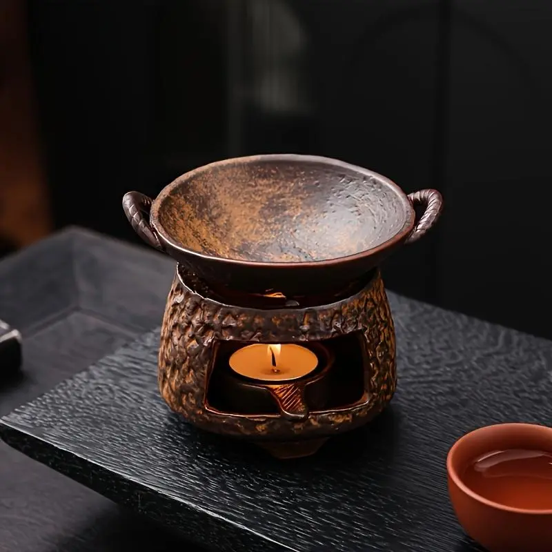 Vintage Ceramic Essential Diffusion Oil Burner - Small Indoor Home Fragrance Device Oil Burner, Tea Roasting Stove for Scent, Incense Powder & Tea Leaf Enhancement (Candles Not Included), Essential Diffusion Oil Burners, Fragrance Device Oil Burners
