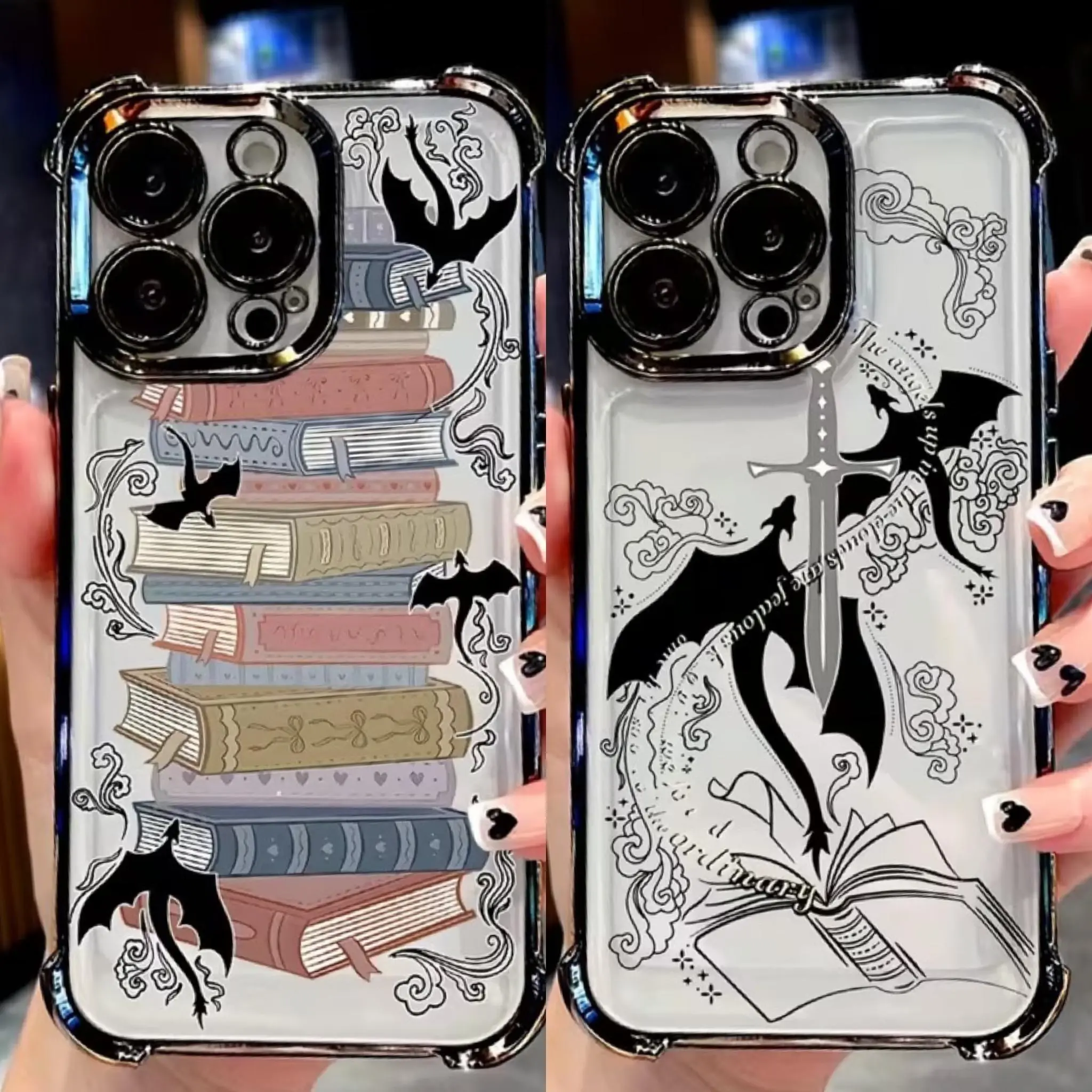 Books F-Fourth Wing Iron F-Flame Phone Case For iPhone 17 16 15 14 13 12 11 Mini Pro Max Air X XR XSMAX & Samsung Galaxy S26 S25 S24 S23 S22 S21 FE Ultra Plus EDGE anti-fall Shockproof Transparent cover Soft Back