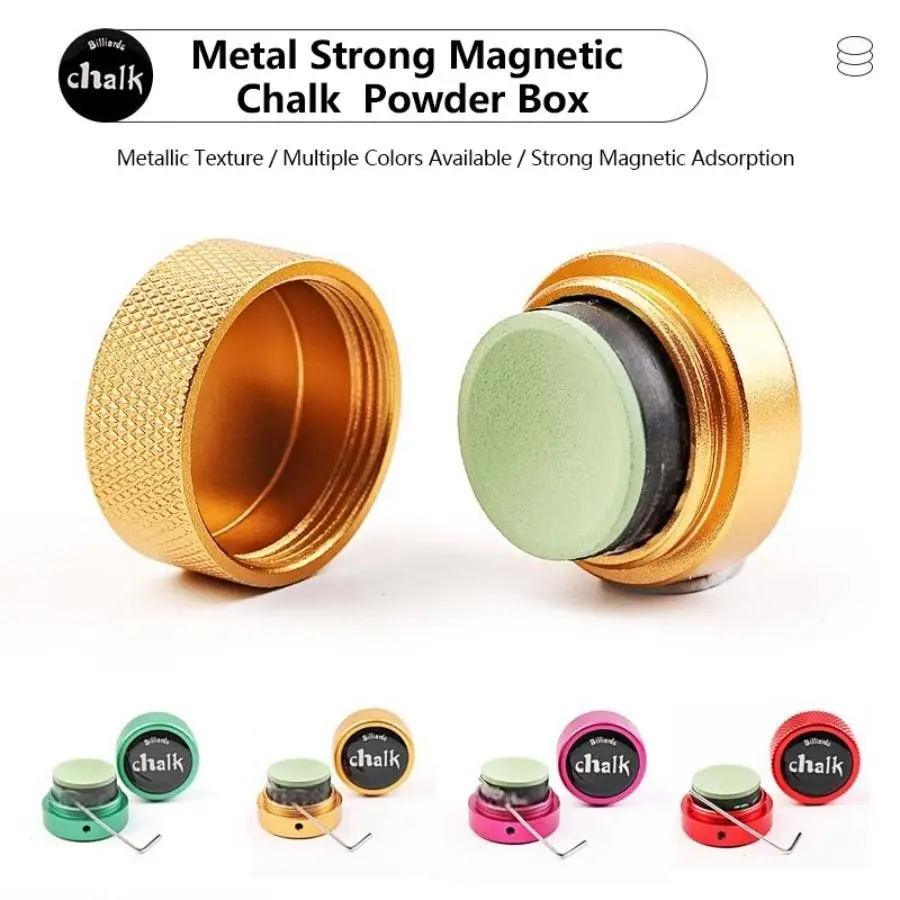 Billiard Chalk Holder, Aluminum Alloy Round Storage Box, Magnetic Billiard Chalk Case, Easy to Use, Essential for Pool Lovers