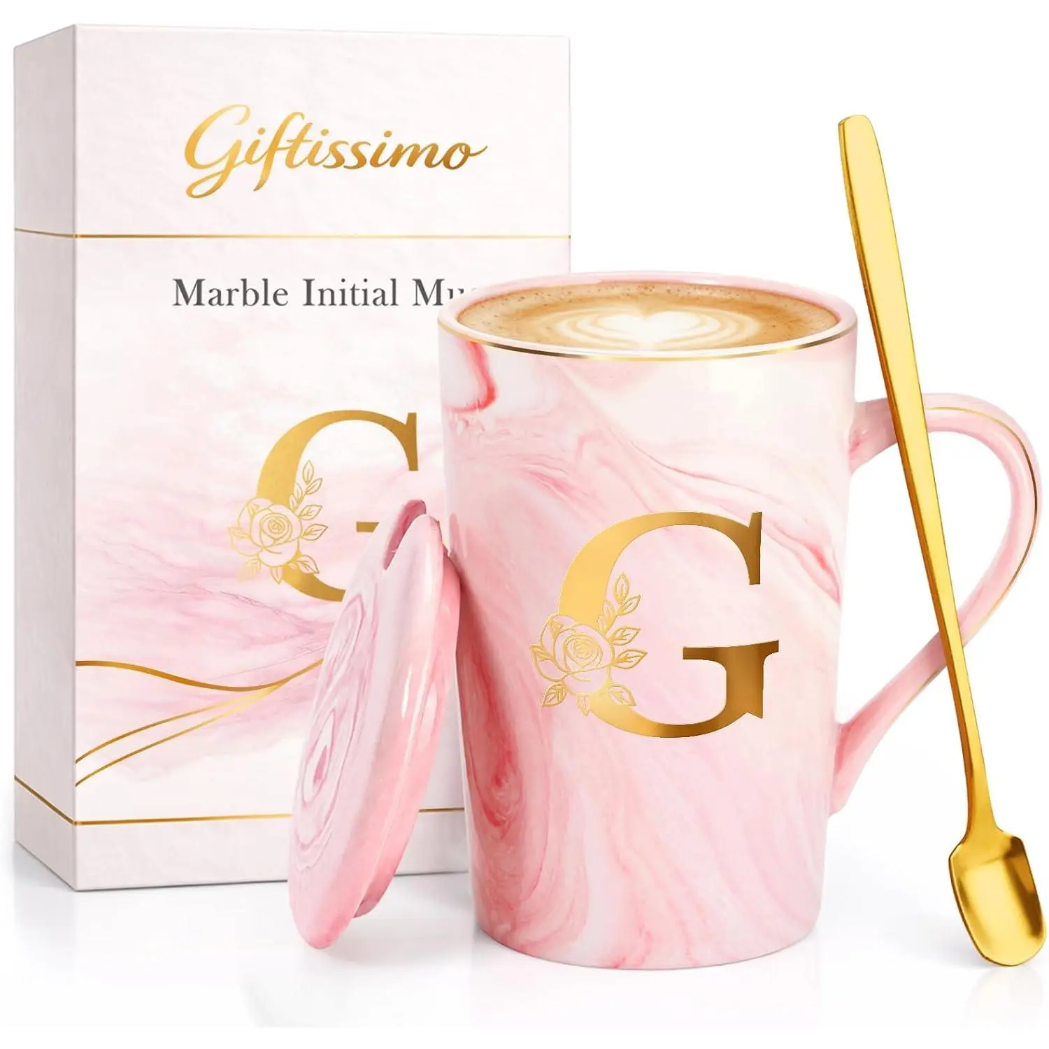 Personalized Initial Mug Gifts for Women, Monogram Coffee Mug Customized Gifts, Birthday Christmas  Day Gifts for Women Mom  Girlfriend Bridal