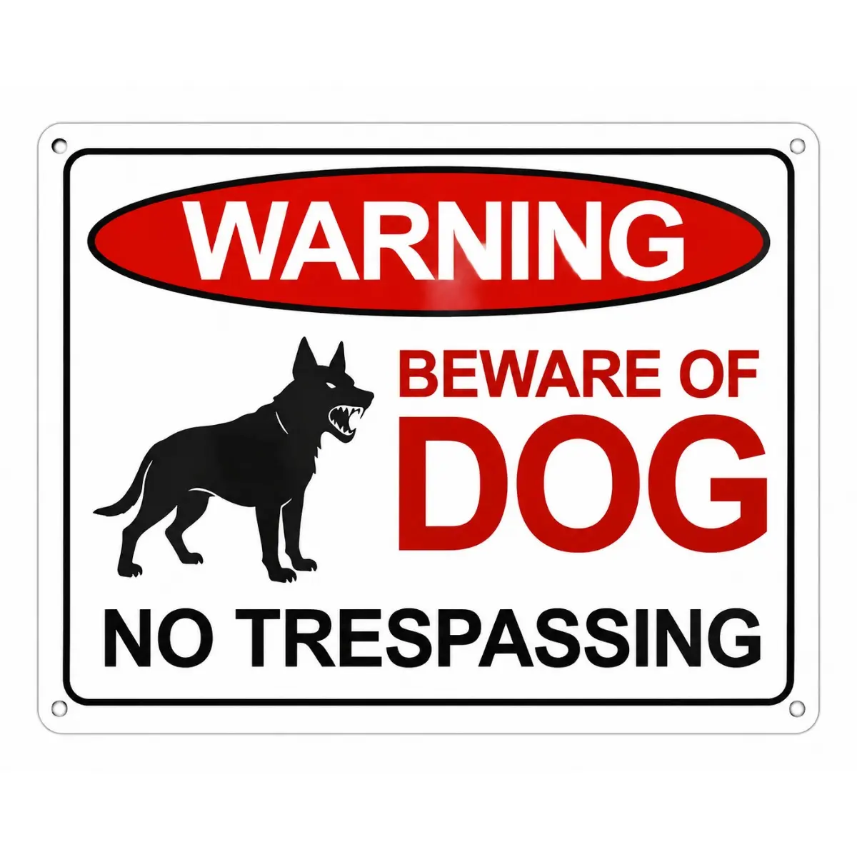 Warning Beware of Dog No Trespassing Metal Sign, Guard Dog Security Sign, Private Property Notice for Fence, Gate, Yard, Garden, Wall Decor, 8x12 Inch Classic Style