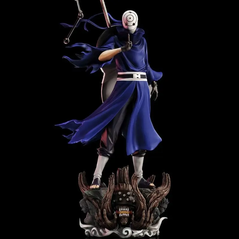 Obito Uchiha White Mask Dual Head Scene Figure 23cm, Uchiha Fan Desktop Decor, Anime Scene Model, Character Figurine, Anime Action Figure, Gift for Fans, Collectible Figure, Collectible Figurines, Office Desk Accessory