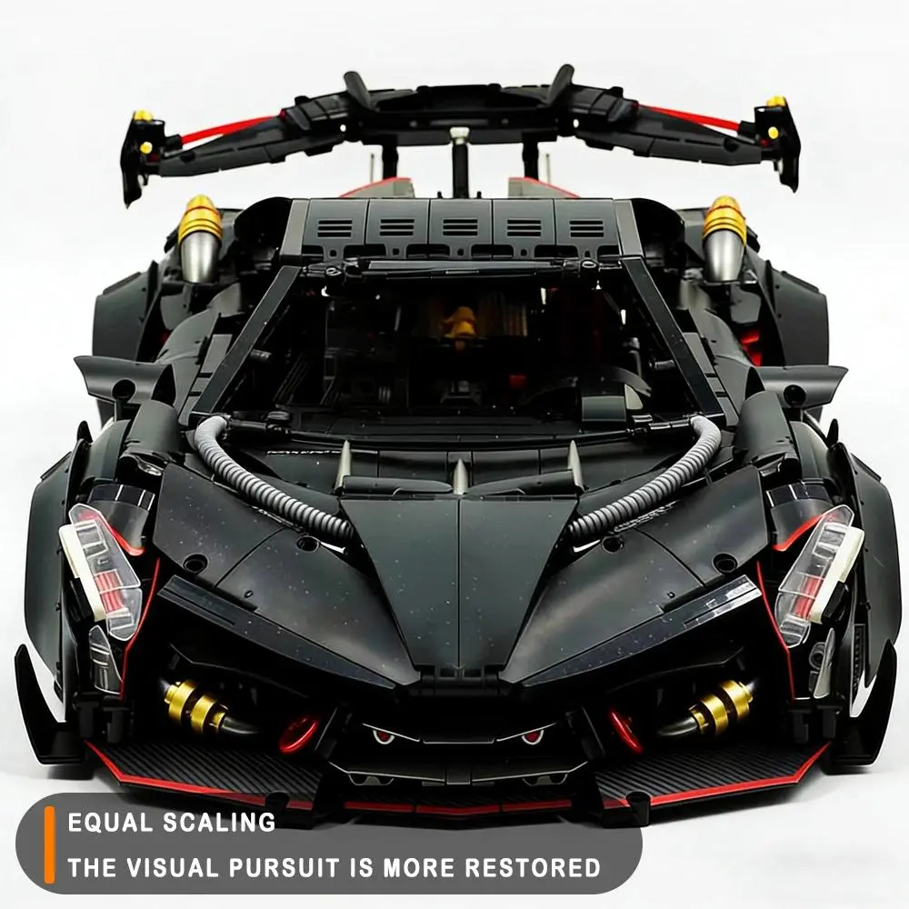Guly 1:8 Scale Aerodynamic Super Car Model Kit, Large Functional Mechanical Assembly Race Car, Desktop Room Decor Toy, Christmas Gift for Car Enthusiasts