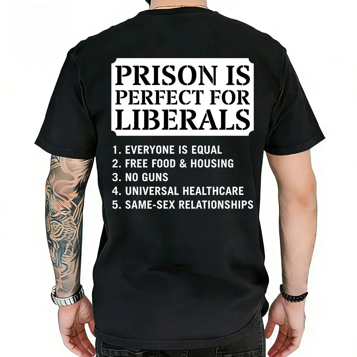 Funny Republican Graphic T-Shirt, Breathable 100% Top for Men & Women, 'Prison Is Perfect' Short Sleeve Apparel Made in USA