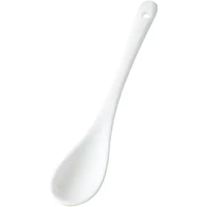 5 Inches White Ceramic Spoon for Coffee,Tea,Yogurt,Ice-cream,Appetizers and Desserts