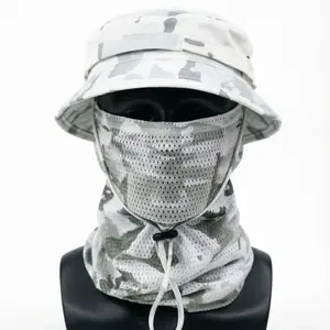 Summer camouflage tactical Benny hat set multifunctional magic headscarf fishing hat bucket hat sun protection breathable hat