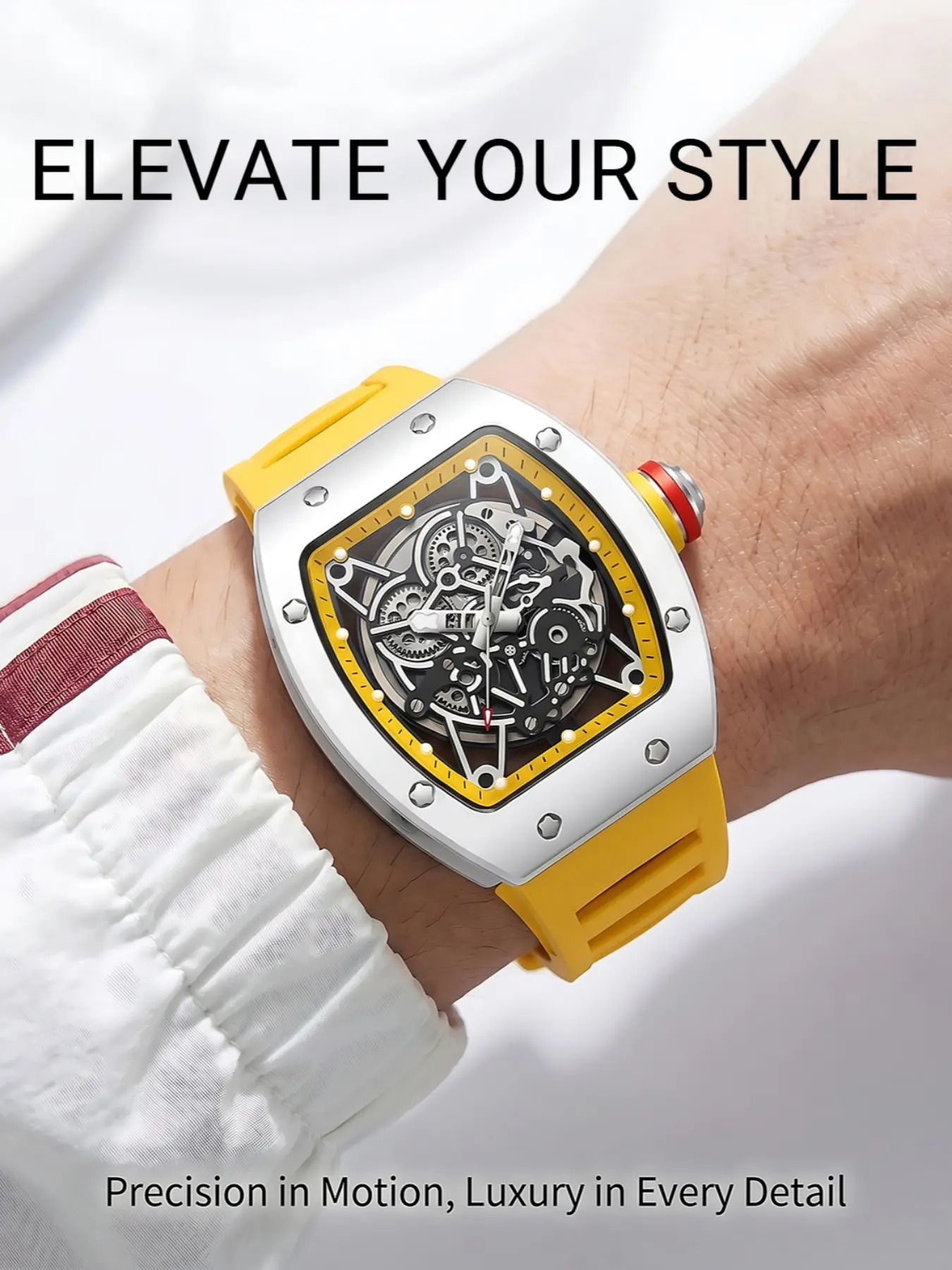 New Men's Sport Watch, Trendy Fashion, Glow-In-The-Dark, Silicone Strap, Ideal Gift for Valentine's Day, Easter, Birthday, Christmas