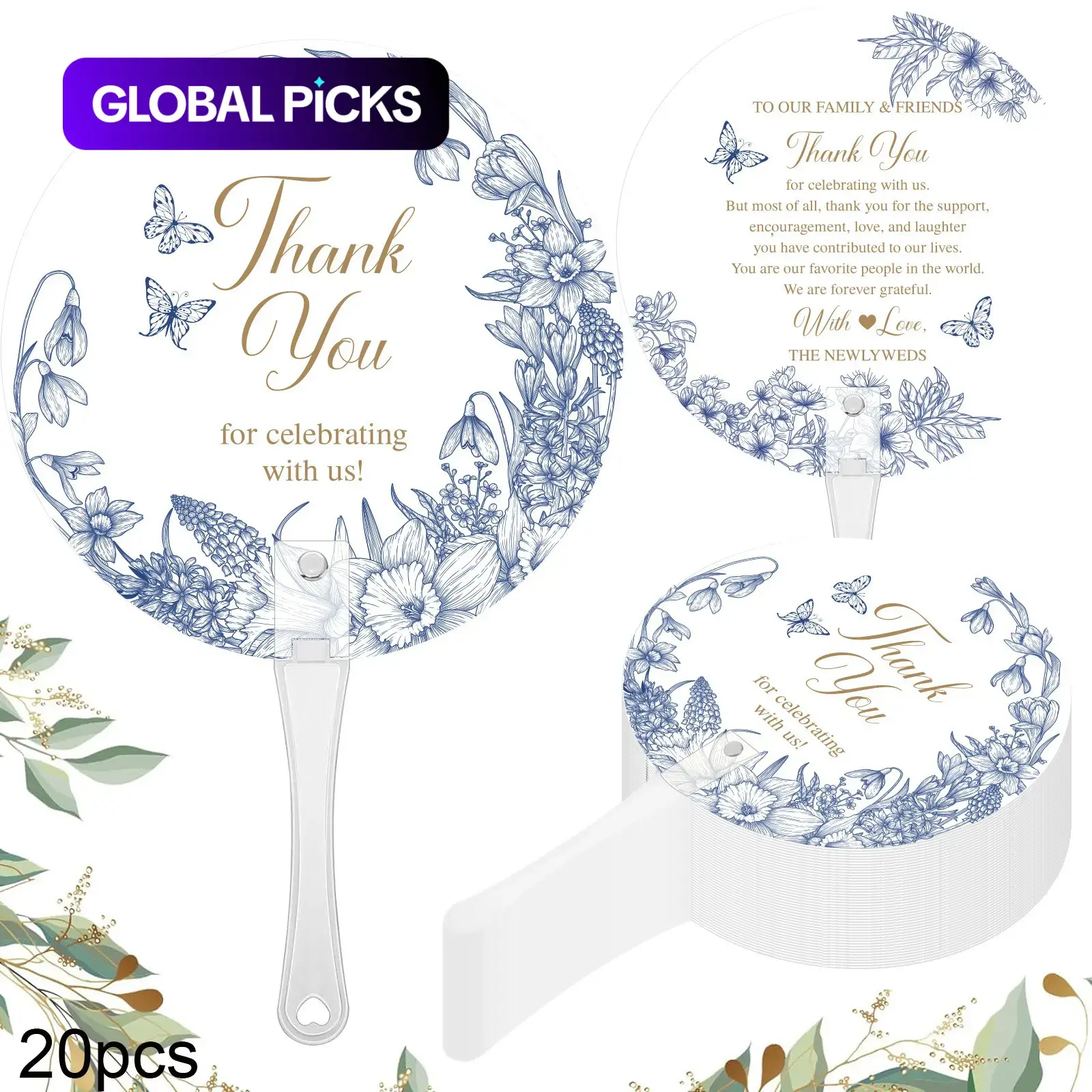 20pcs Wedding Handheld Fans, Durable Plastic, Simple Design, Minimalist, Outdoor Weddings, Bridal Parties, Church Events, Decoration Items, Gift Ideas