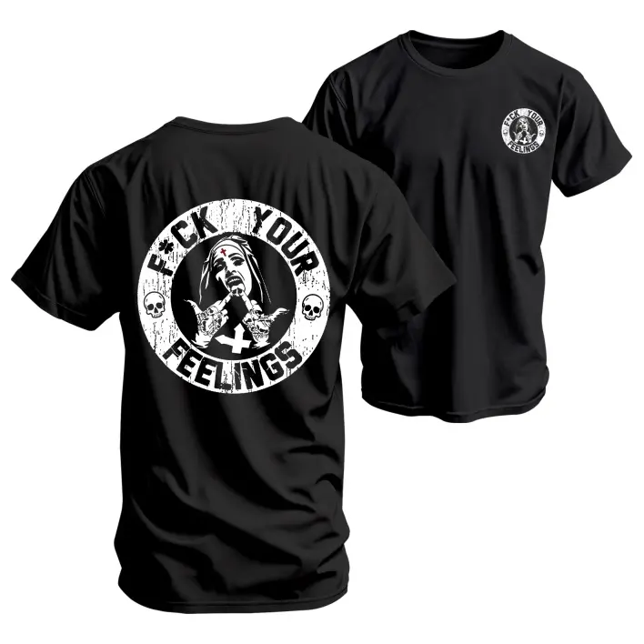 Men's F*ck Your Feelings Printed Pure Cotton Short-Sleeve Shirt — Unisex Casual Wear, Ideal for Spring and Summer; Cool Graphic Tee featuring a Classic Crew Neck Design; Soft Cotton Fabric, Suitable for All Seasons