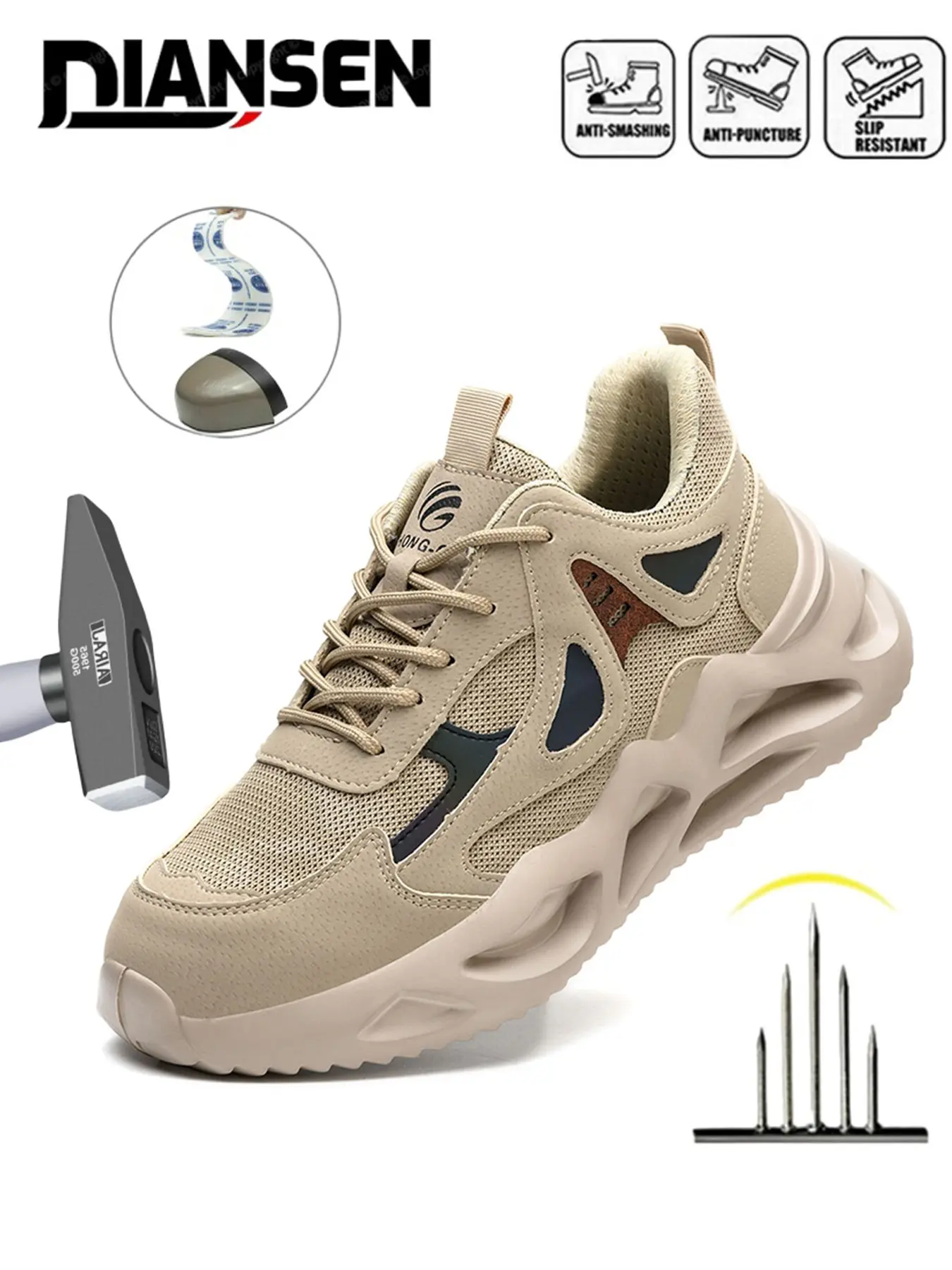 Steel Toe Shoes for men Work Safety Industrial Safety Footwear Industrial Protective sneakers Work Shoes for Construction Comfortable Lightweight Warehouse Factory all-season outdoor Non Slip Shoes Work