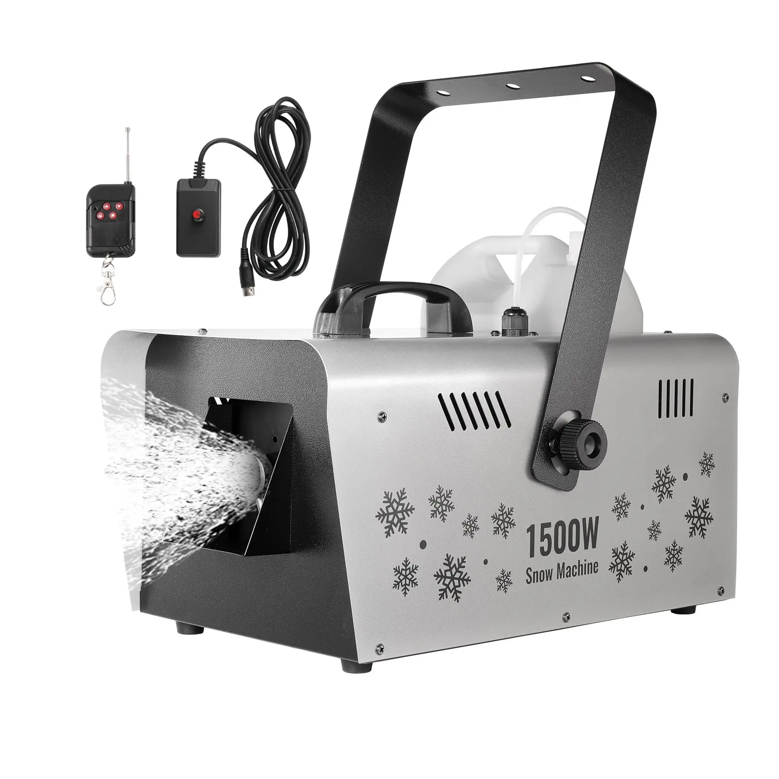 【DealsForYouDays】VEVOR Snow Machine, 1500W Snow Maker Machine with 2 Remotes Control and 5L Large Capacity Water Tank, High Output Snowflake Maker Stage Snow Effect for Christmas, Halloween, Wedding, DJ Parties
