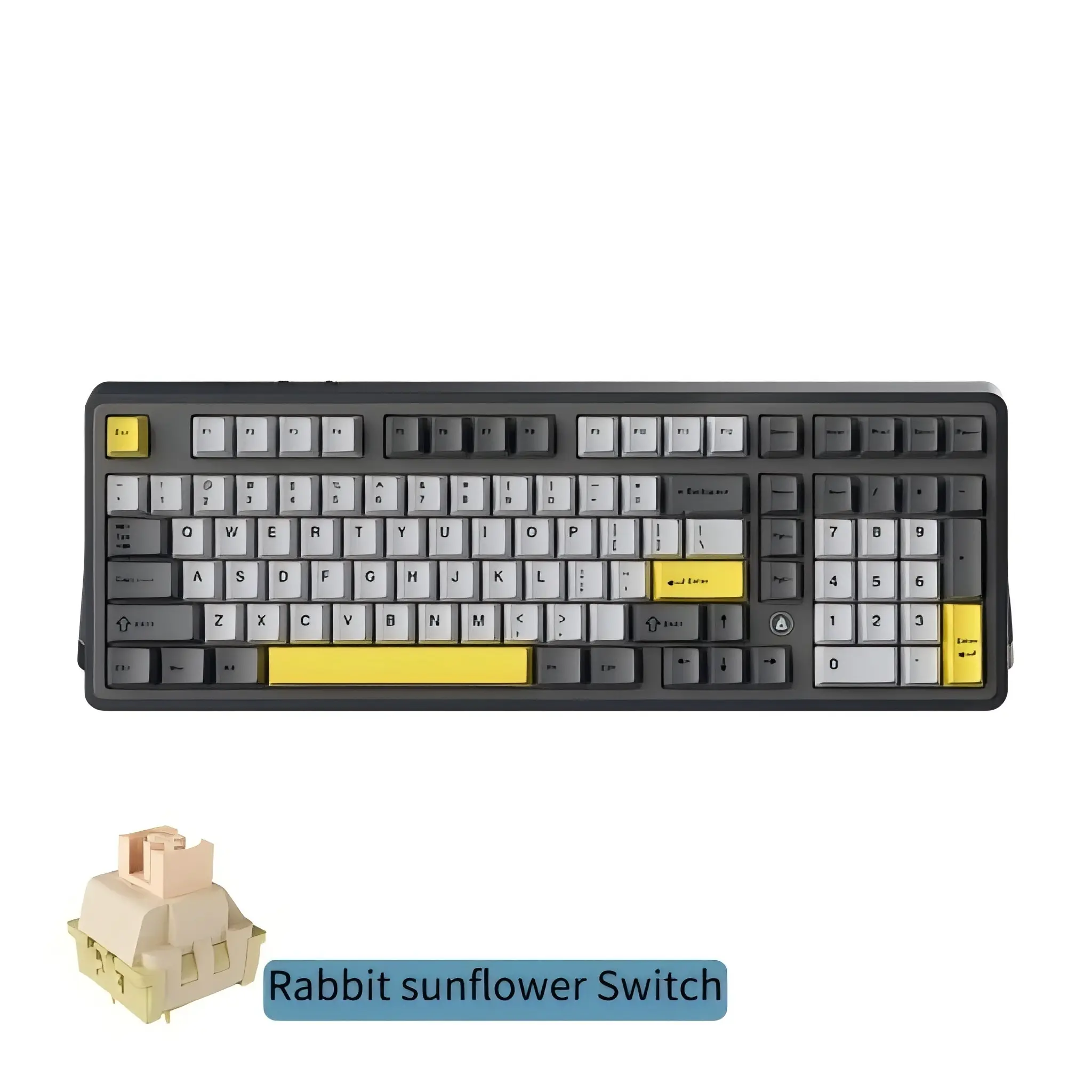 AJAZZ AK980 V2 Wireless Game Mechanical Keyboard Rabbit Sunflower Switch Office Mechanical Keyboard Full Key Hot Plug E-sports Game Keyboard the third mock examination Bluetooth 2.4G Wired RGB Support Multi system for E-sports Games and Office