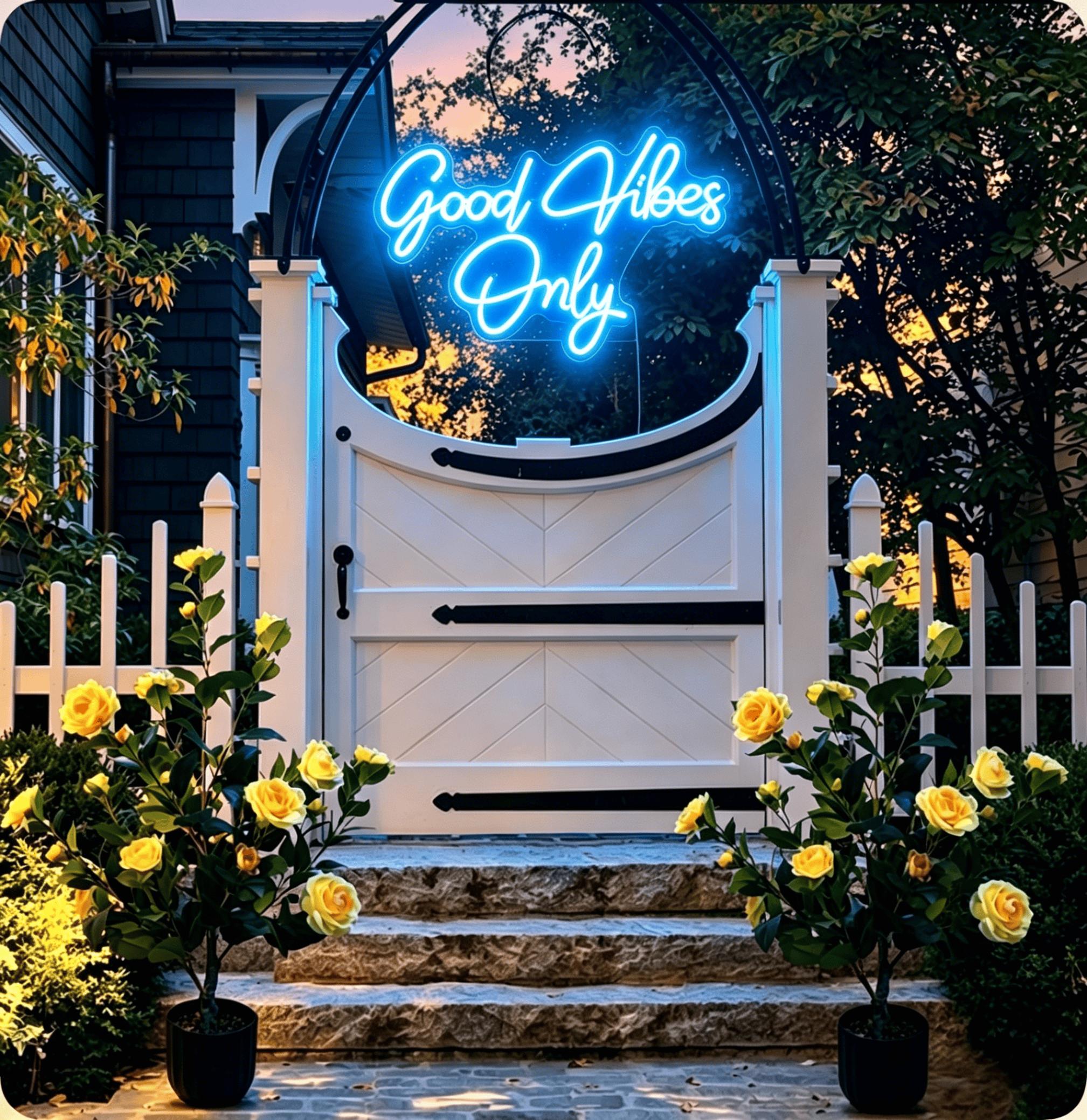 Good Vibes Only Neon Sign, USB Powered Dimmable Ice Blue Cyan LED Neon Light, Aesthetic Positive Quote Wall Decor for Bedroom Gaming Room Man Cave Home Bar, Motivational Gift for Her Teens Gamers