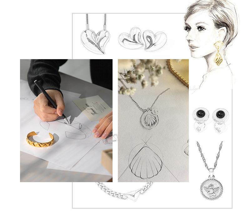 [FLAME] Trendy Two Tone U-Shaped Dangle Hoop Earrings, Y2K Aesthetic Stainless Steel Jewelry, Lightweight Waterproof Hypoallergenic, Perfect for Daily & Night Out