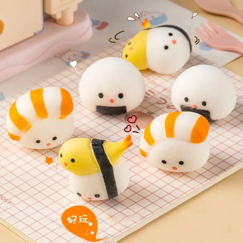 Sushi Squishy Food Simulation Toy Soft Sensory Squeeze Anti Stress Ball Mochi Squishy Abreact Vent Toy Party Gift Bag Stuffers