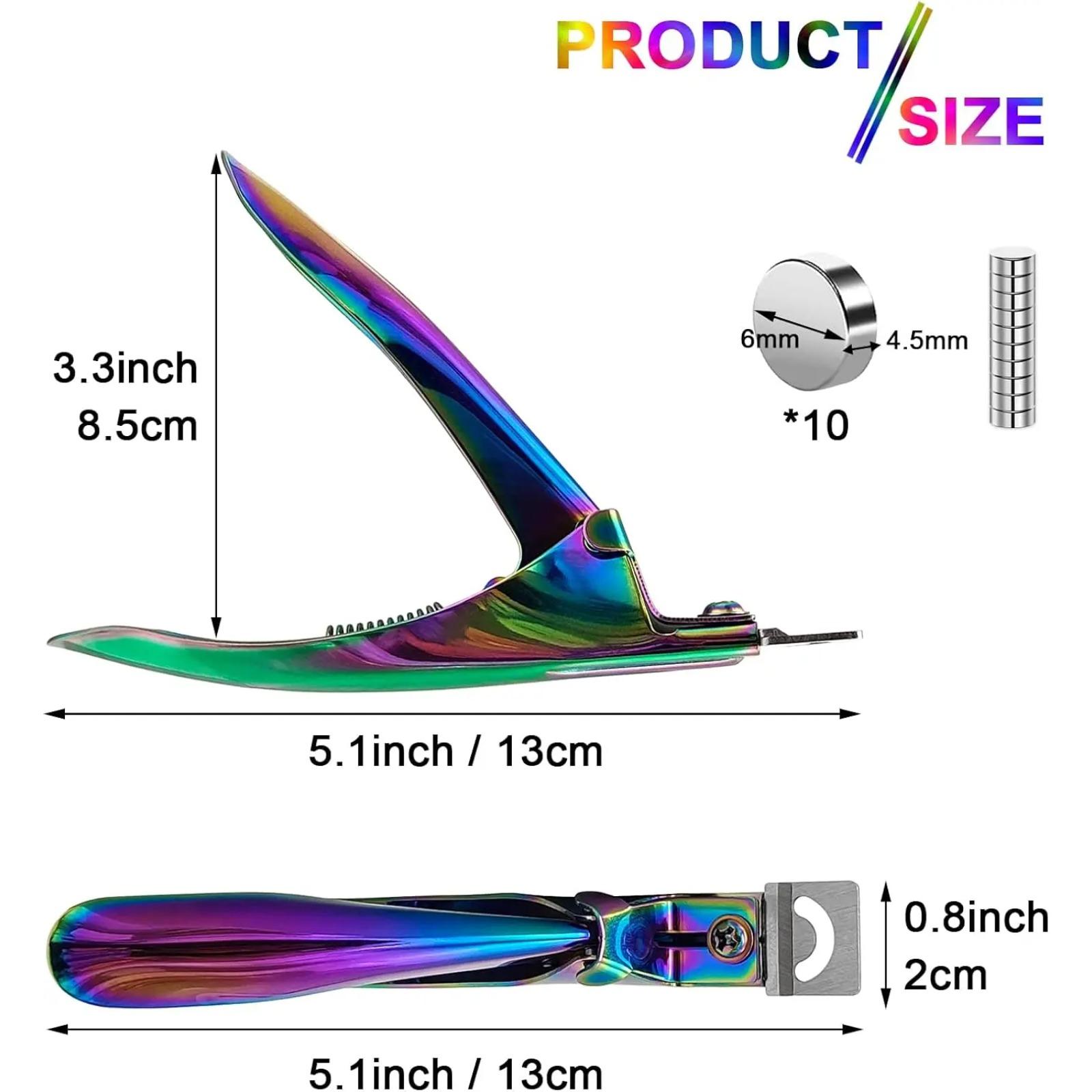 Color-Plated Titanium Straight Nail Clipper, Professional U-Shaped French Nail Cutter, Stainless Steel Nail Trimmer for Acrylic & Nail Extension Tips, Sharp Durable Manicure Tool Perfect for Salon Use, Home DIY Nail Art & Daily Nail Grooming