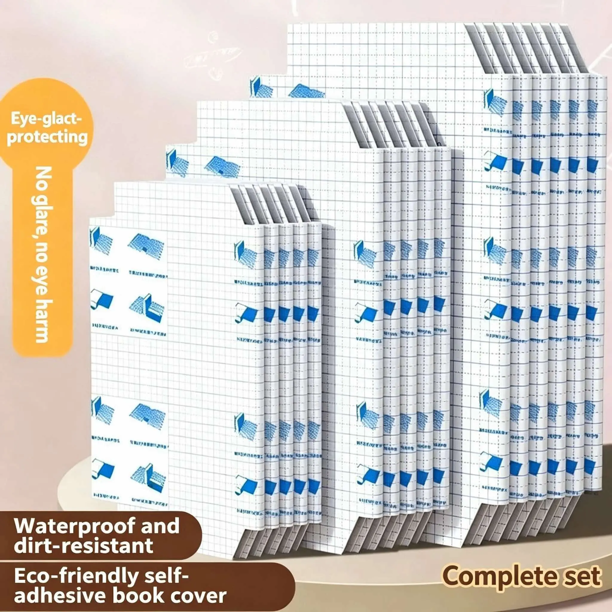 10-Pack A4 Book Covers, Matte Transparent Waterproof Protective Film, No Cutting Needed, Ideal for Elementary School Textbooks, Durable for Students