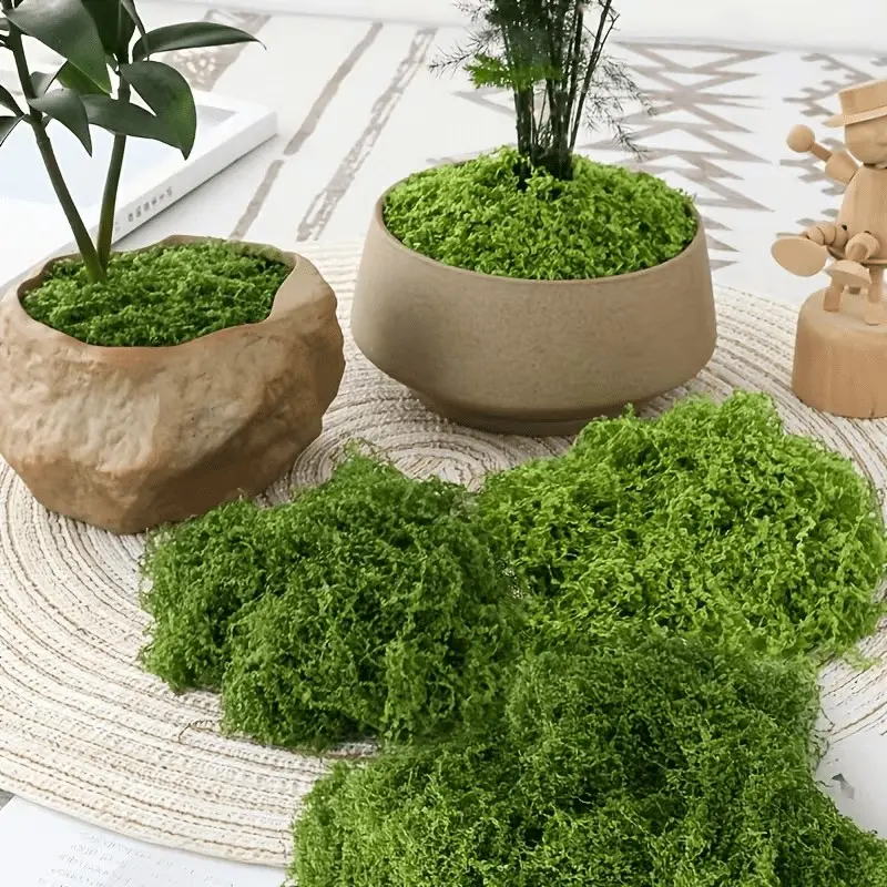 5 Packs of Artificial Moss - Durable Plastic Indoor/Outdoor Decor, Suitable for Glass Containers, Planters And Landscapes, Natural Green Moss with Realistic Texture, Easy to Install And Maintain, Perfect for Home And Garden Decoration, Plant Moss