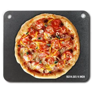 VEVOR Pizza Steel, 16x 14.5x 1/4 Pizza Steel Plate for Oven, Pre - Seasoned Carbon Steel Pizza Baking Stone with 20X Higher Conductivity, Heavy Duty Pizza Pan for Outdoor Grill, Indoor Oven