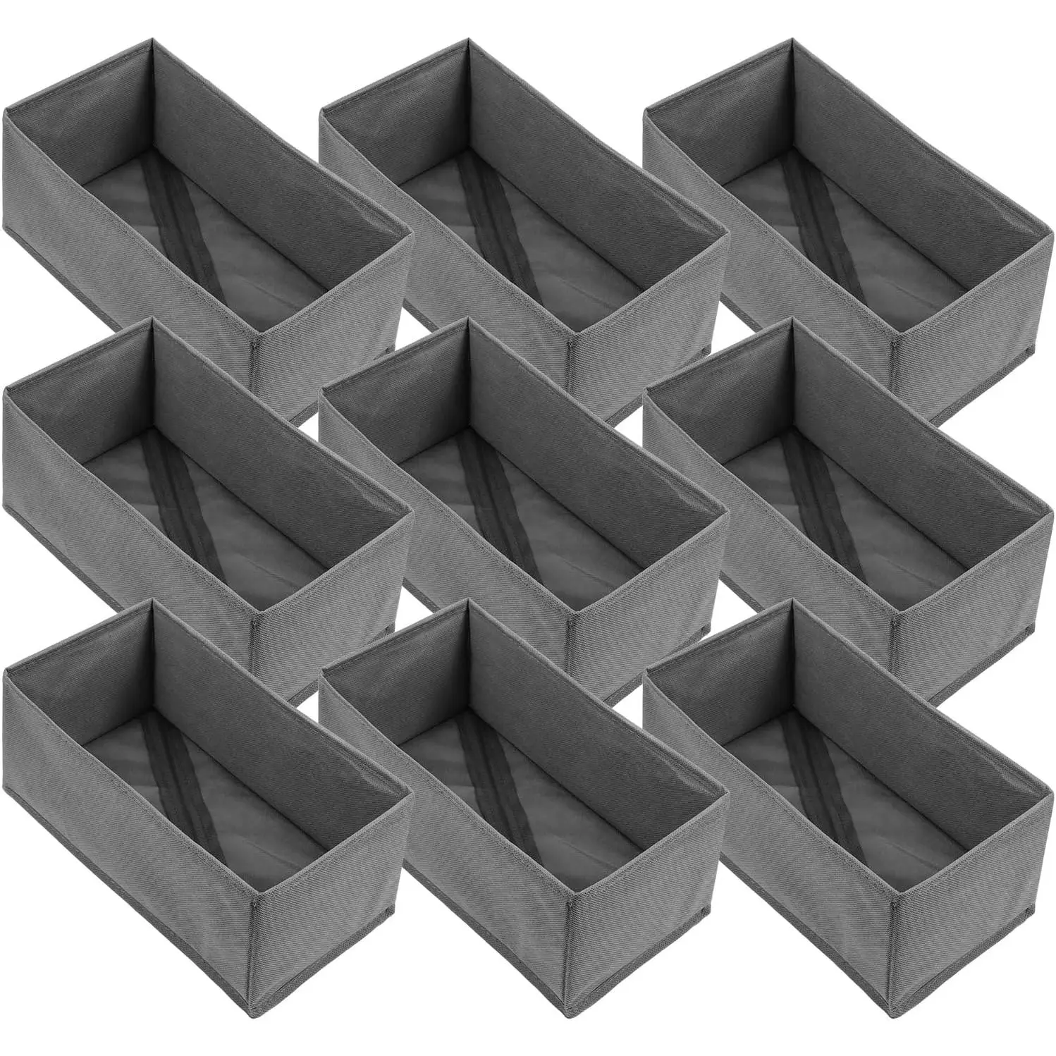 9-Pack Foldable Drawer Organizers Foldable Storage Bins – Clothing Drawer Organizer for Clothes, Dark Grey (10.6"x5.5"x4.3", Non-Woven Fabric)