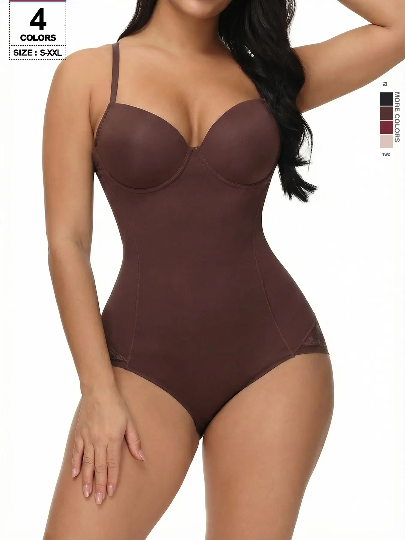 Women's Solid Color Lace Trim Spaghetti Strap Shapewear Bodysuit, Elegant Breathable Comfortable Tummy Control Shaper, Women's Underwear Shapewear for Daily Wear, Compression