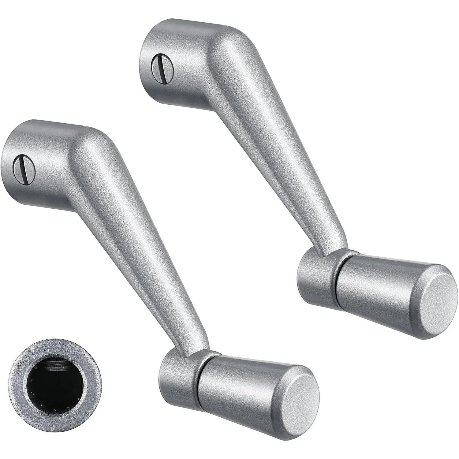 2 Pack Window Crank Handle  H 3966 H 4106, 3/8" Spline Socket Crank Handle with Smooth 360  , Casement Window Rotating Handles Provide  for Windows