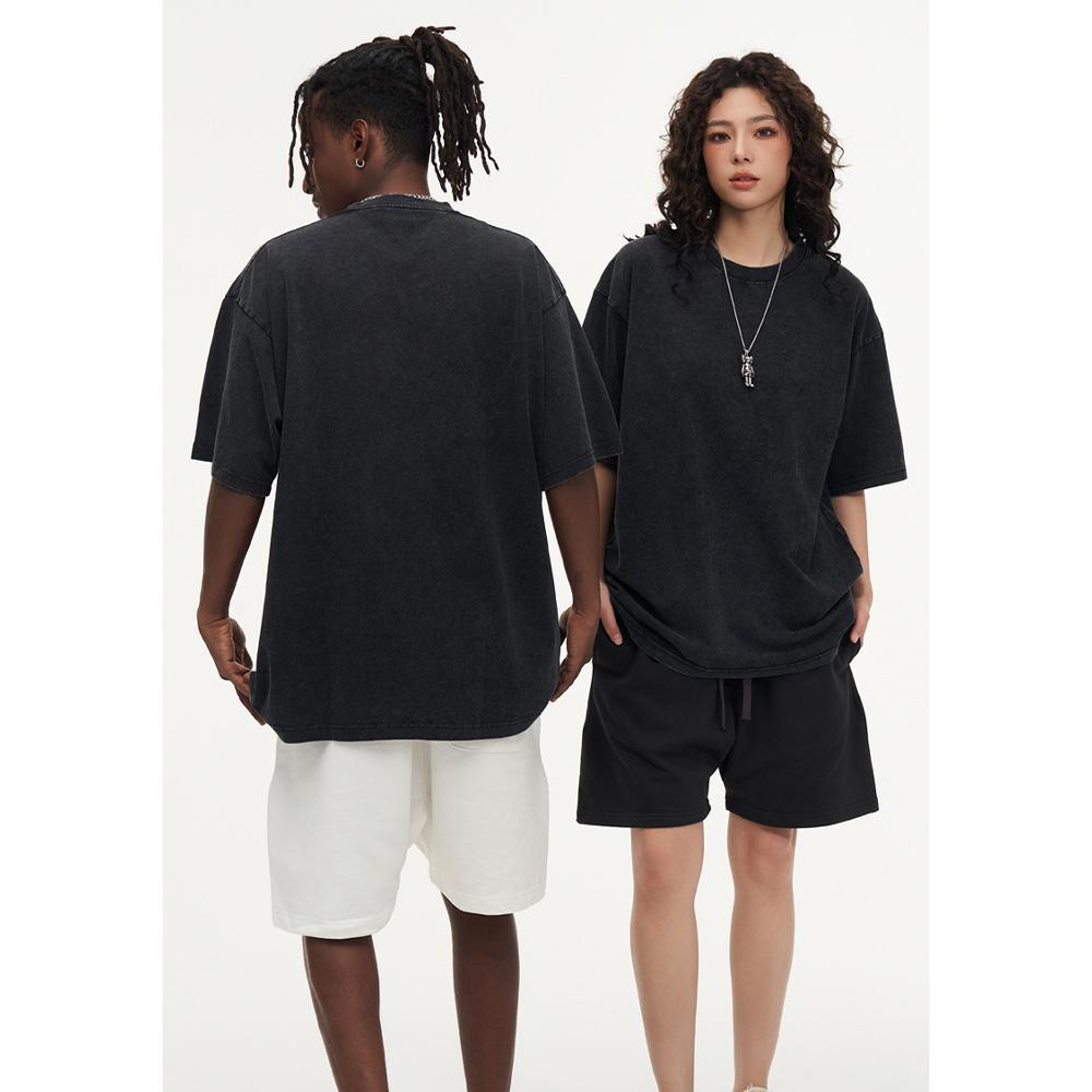 Solid Color 2-Pack 230G 100% Cotton Retro T-shirt Drop-shoulder Sleeve Men Women Vintage Short-sleeve T Shirts r Hip Hop Loose Tees Solid Color 2-Pack 230G 100% Cotton Retro T-shirt Drop-shoulder Sleeve Men Women Vintage Short-sleeve T Shirts r Hip Hop Loose Tees