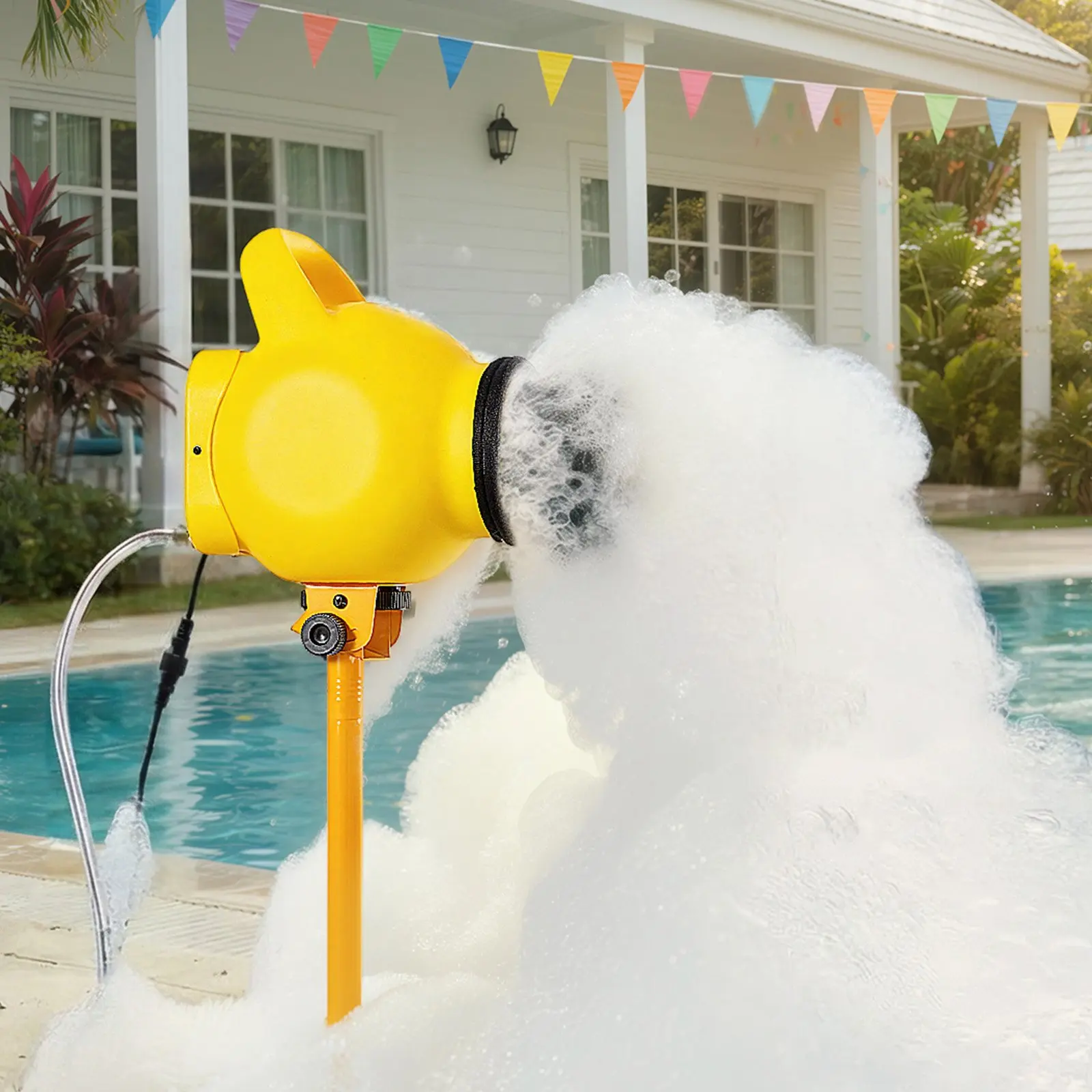 Foam Machine, Adjustable Angle Control Foam Cannon Party Machine, Bubble Cannon with 37QT Water Tank, Stable Vertical Design, Dense Foams Maker for Gatherings, Celebrations Party