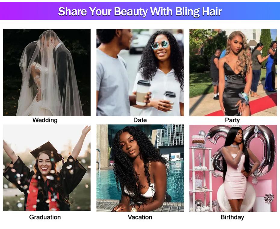 Bling Hair Kinky Curly 13x6 13x4 Lace Front Wigs Human Hair 180% Density Curly Human Hair Wig for Women Natural Black HD Transparent Lace Frontal Wigs Human Hair Pre Plucked with Baby Hair