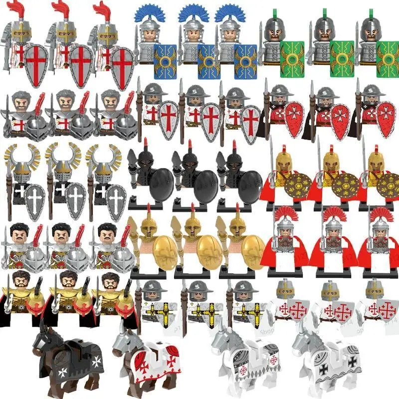10Pcs ABS Plastic Historical Medieval Building Set - Sparta, Crusader, Roman Heroes Military Action Figure Bricks Toys for Kids (2026 Hot Item)