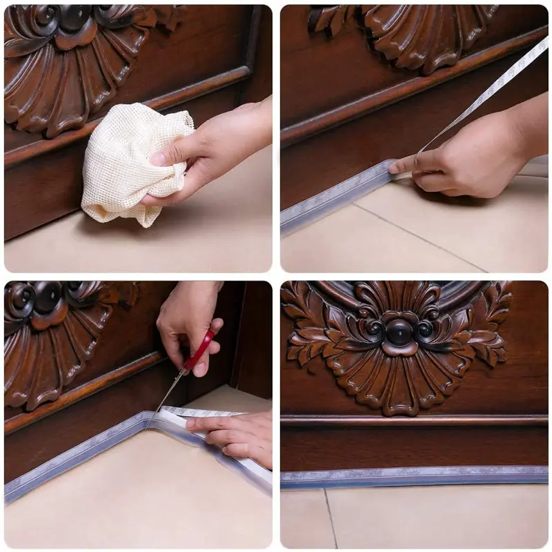 Self-Adhesive Silicone Door Seal Strip, Windproof Door Bottom Draft Stopper for Doors and Windows