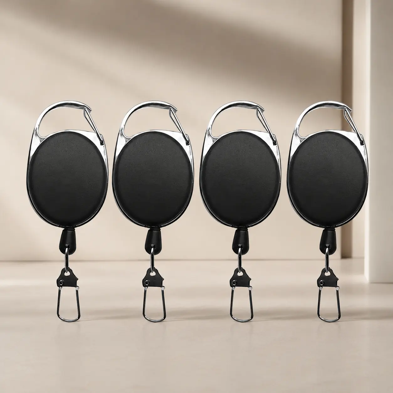 Elastic Retractable Keychain Stretch Cord Anti-Loss Key Holder Security Hook Quick Release Key Ring Portable Expandable Key Accessories Anti-Theft Key Fob for Home Car Keys