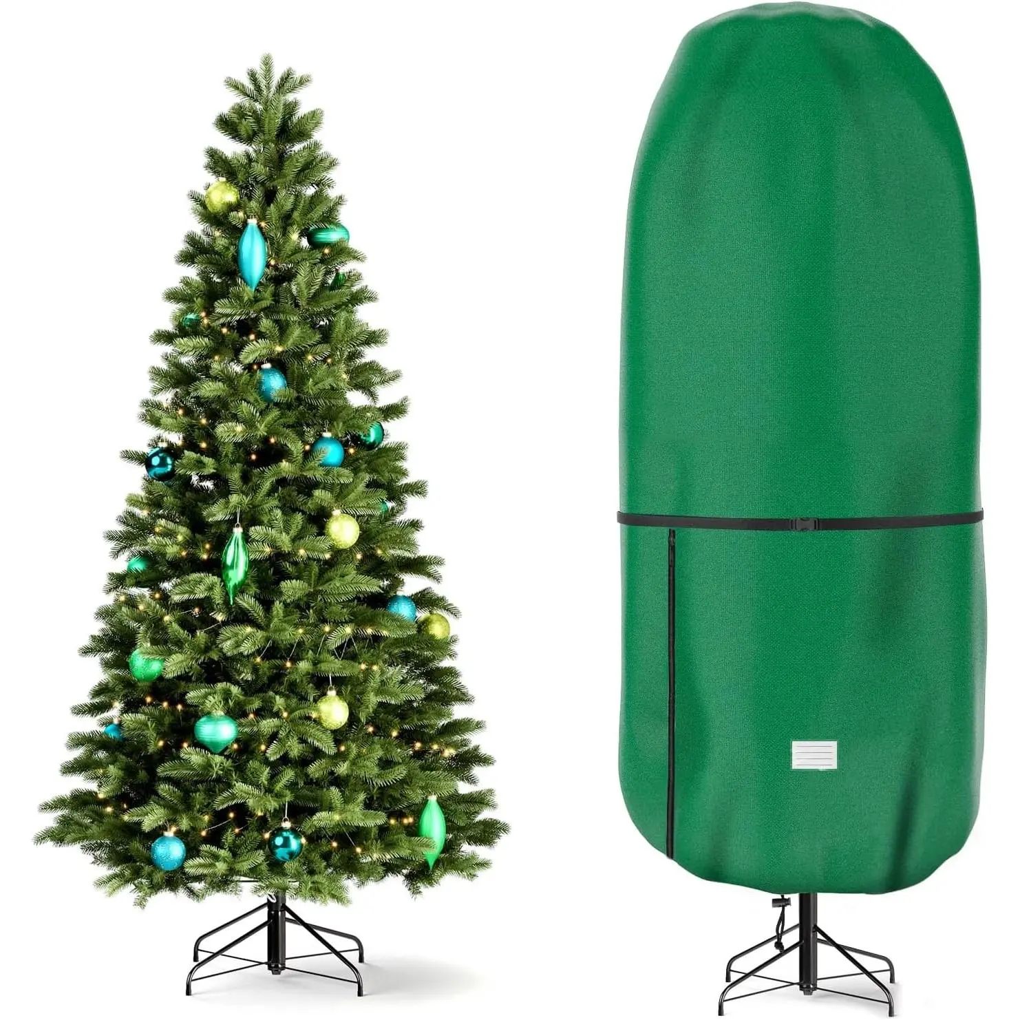 Tear Resistant Adjustable Christmas Tree Storage Cover, Dustproof Storage Bag for 6 FT Standing Artificial Tree with Ornaments