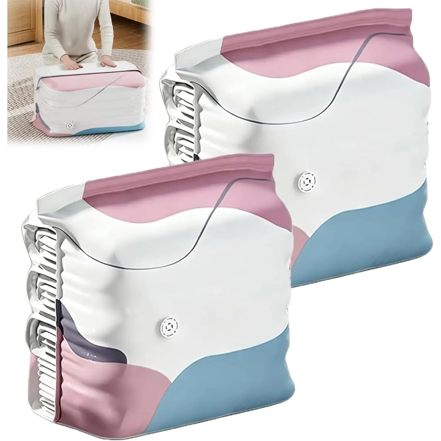 3 Large Travel Vacuum Storage Bags, No Pump Required Self-Sealing Compression Bags with Plastic Seals, Ideal for Clothing, Bedding, Seasonal Decorations, Space-Saving Cubic Sealed, Keep Dry, Easy for Moving & Packing