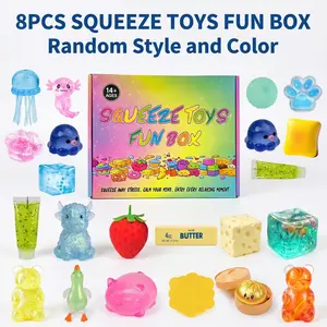8-Piece Stress Relief Toy Set, Novelty Blind Box, Soft Texture, Durable Slow Rebound, Anxiety Relief, Perfect Party Gift