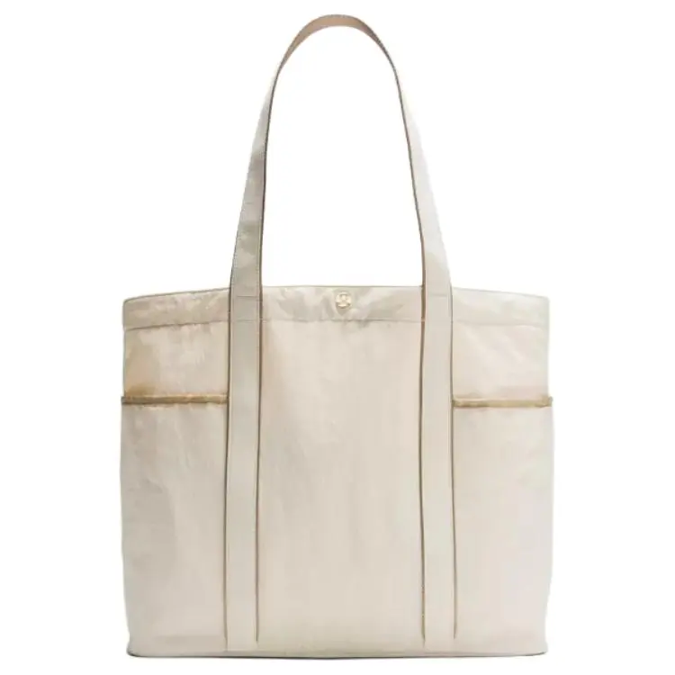 Lululemon Daily 20L Tote Bag – Unisex Nylon Multi-Pocket Shoulder Bag in Cream