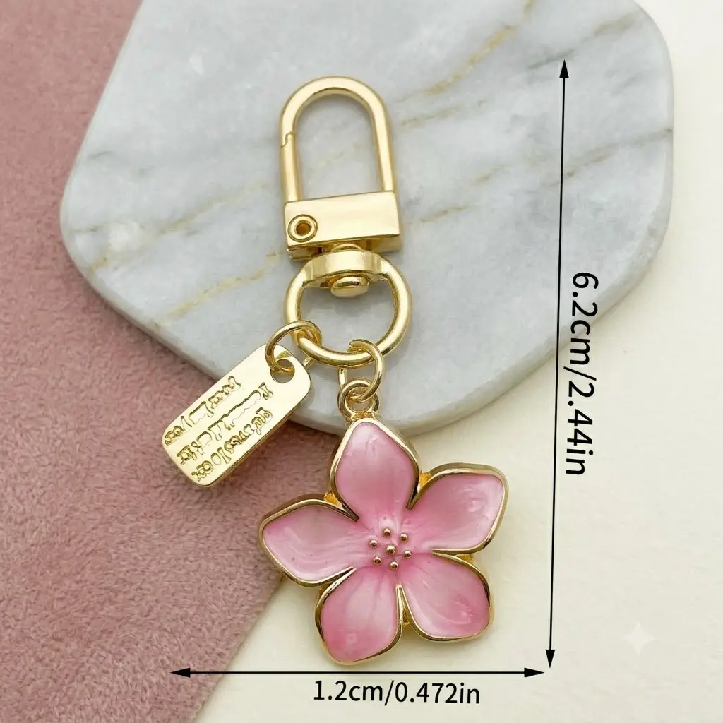 Kawaii Flower Metal Keychain, Cute Bag Charm for Purses, Fashion Accessory for Women and Car Key Decoration, Keychain Accessory, Accessories For Women, Kawaii Accessories