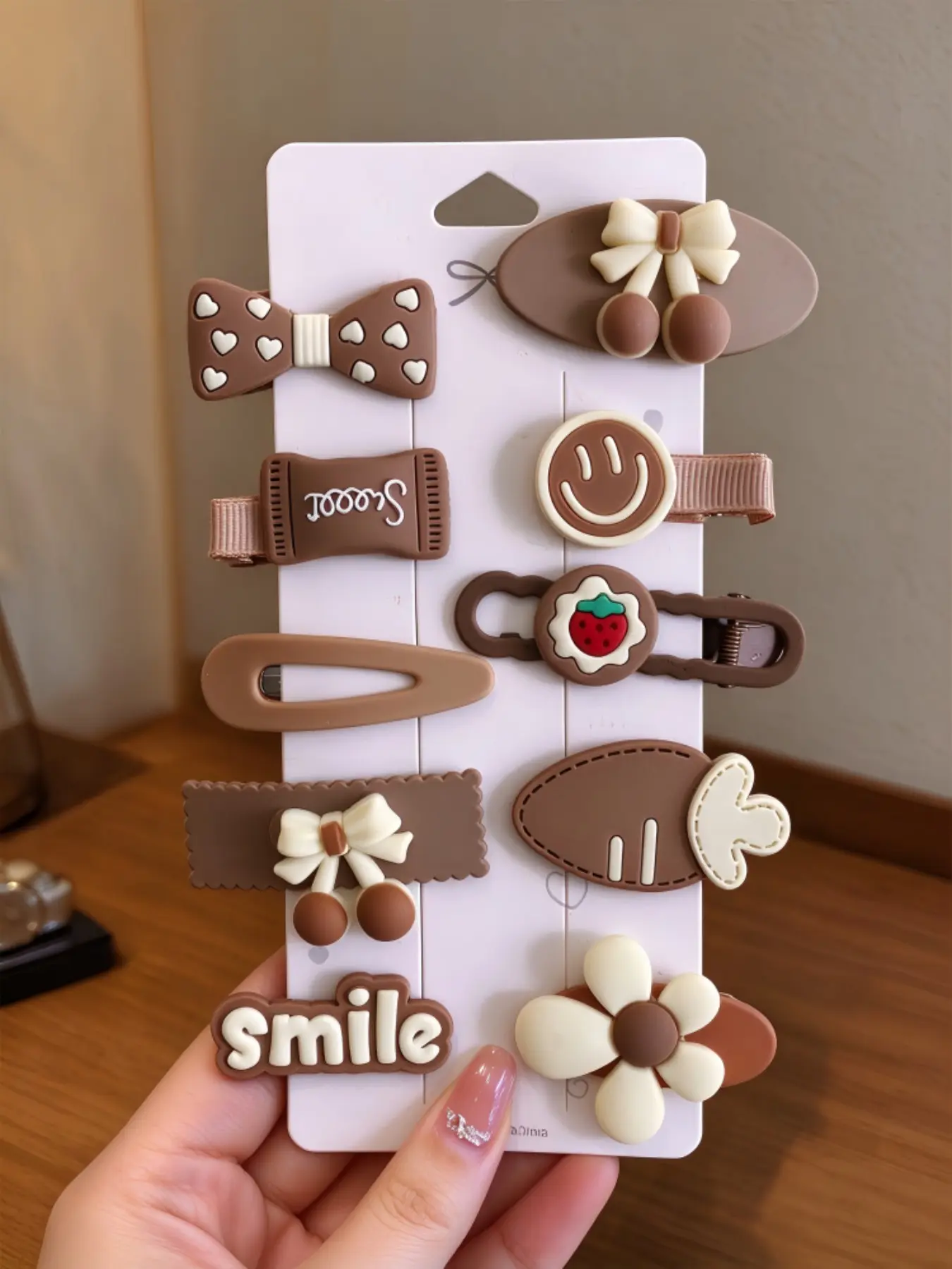 Cute Flower Hair Clip Set, Flower Claw Clips, Sweet Small Butterfly Bang Clips for Women, Includes Packaging Card, Casual Style, All Seasons