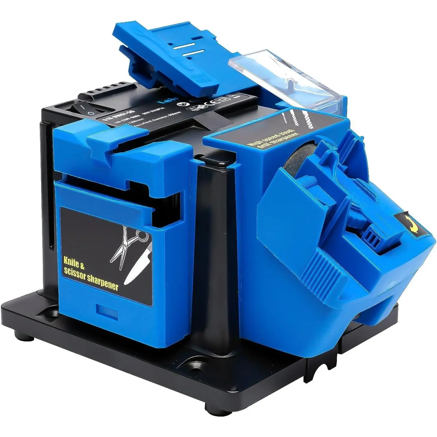 3-in-1 Multifunction Electric Sharpening Machine for Drill Bits, Knives, Chisels, and Scissors, 110V, 96W, 1350rpm, Adjustable Angles, Compact Design
